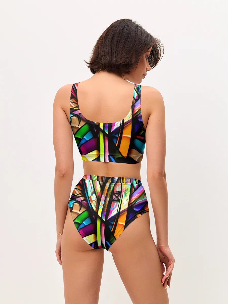 Женские топ и трусы / Красочное граффити