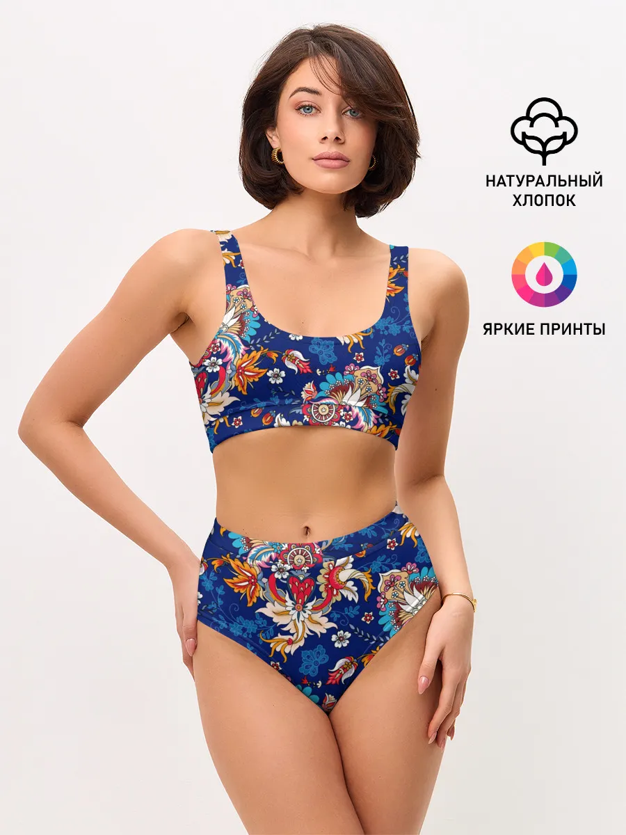 Женские топ и трусы / Экзотический орнамент