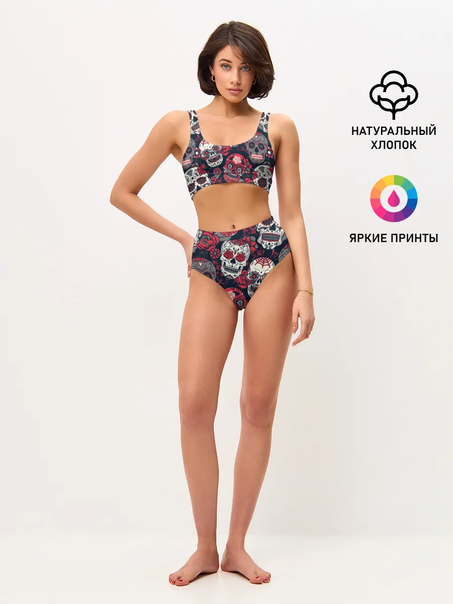 Женские топ и трусы / Мексиканские черепа