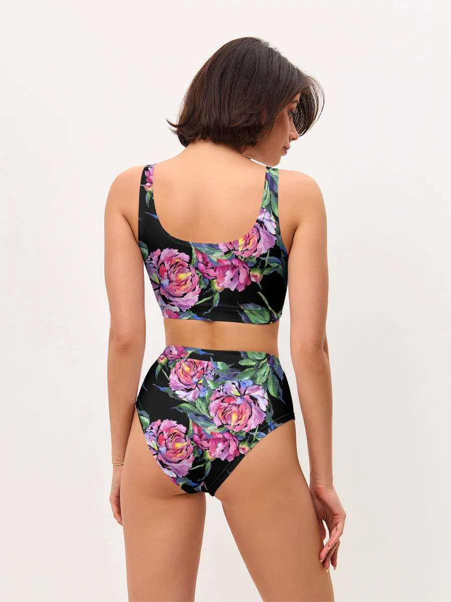 Женские топ и трусы / Розовые пионы