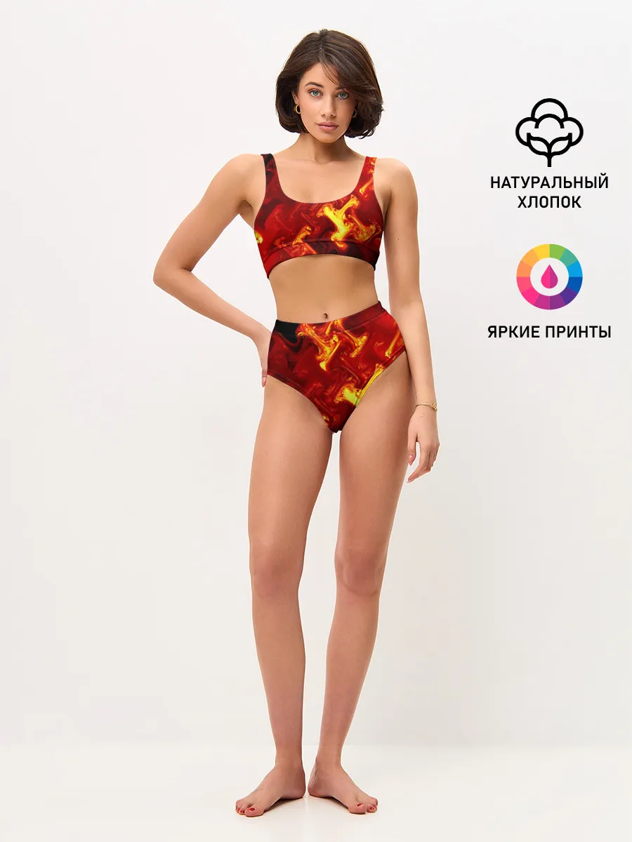 Женские топ и трусы / Огненная лава