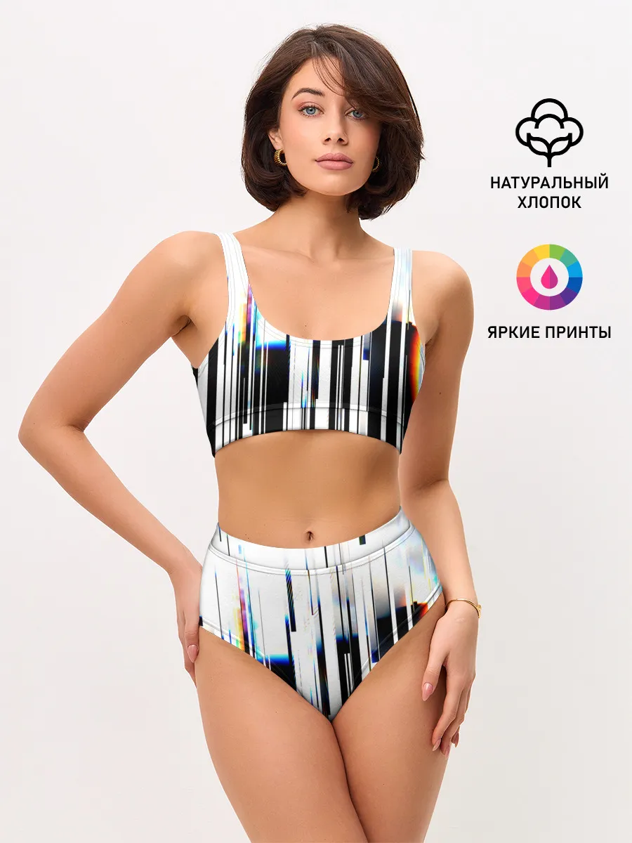 Женские топ и трусы / Абстракция Глитч