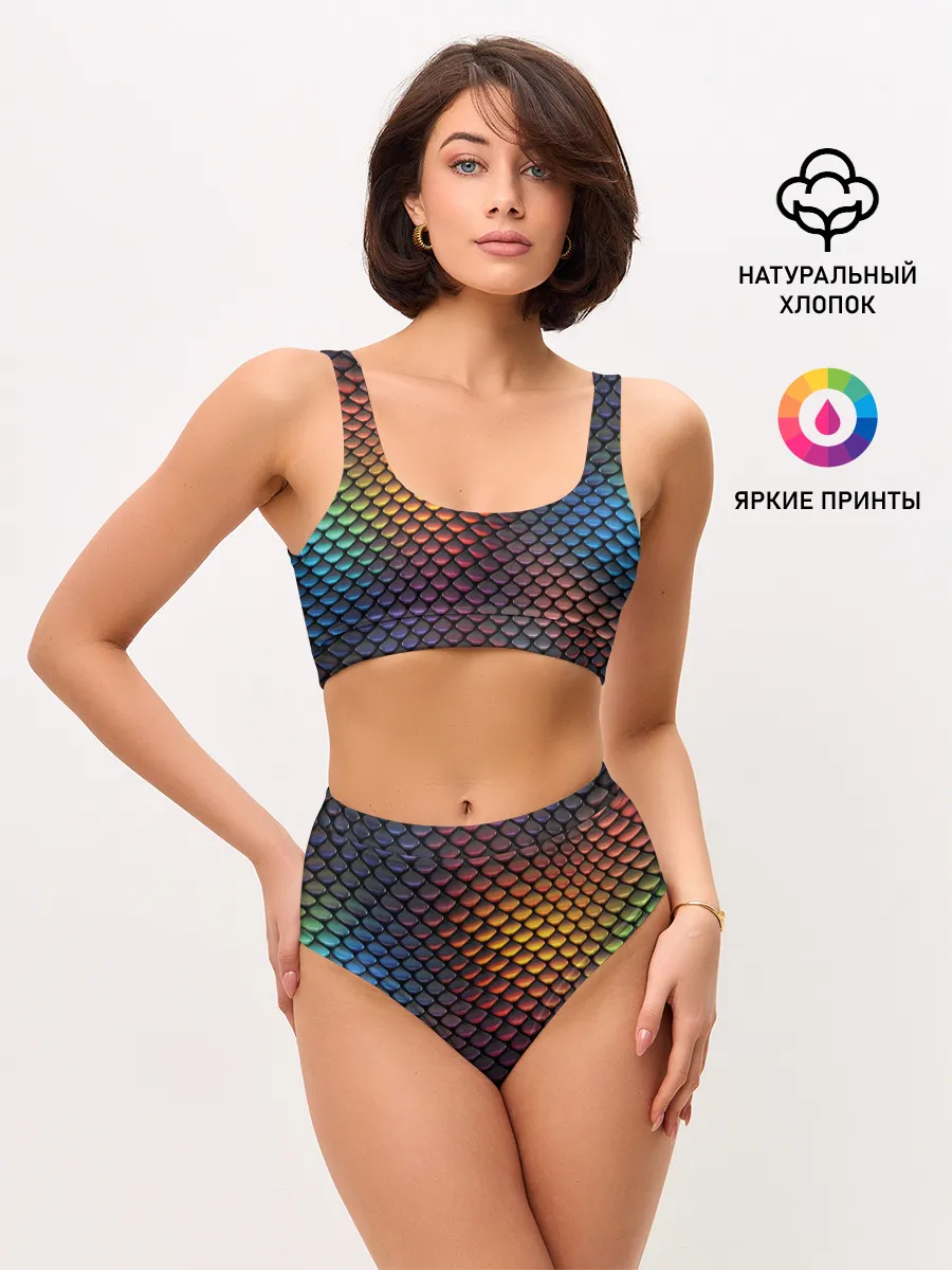 Женские топ и трусы / Радужная чешуя
