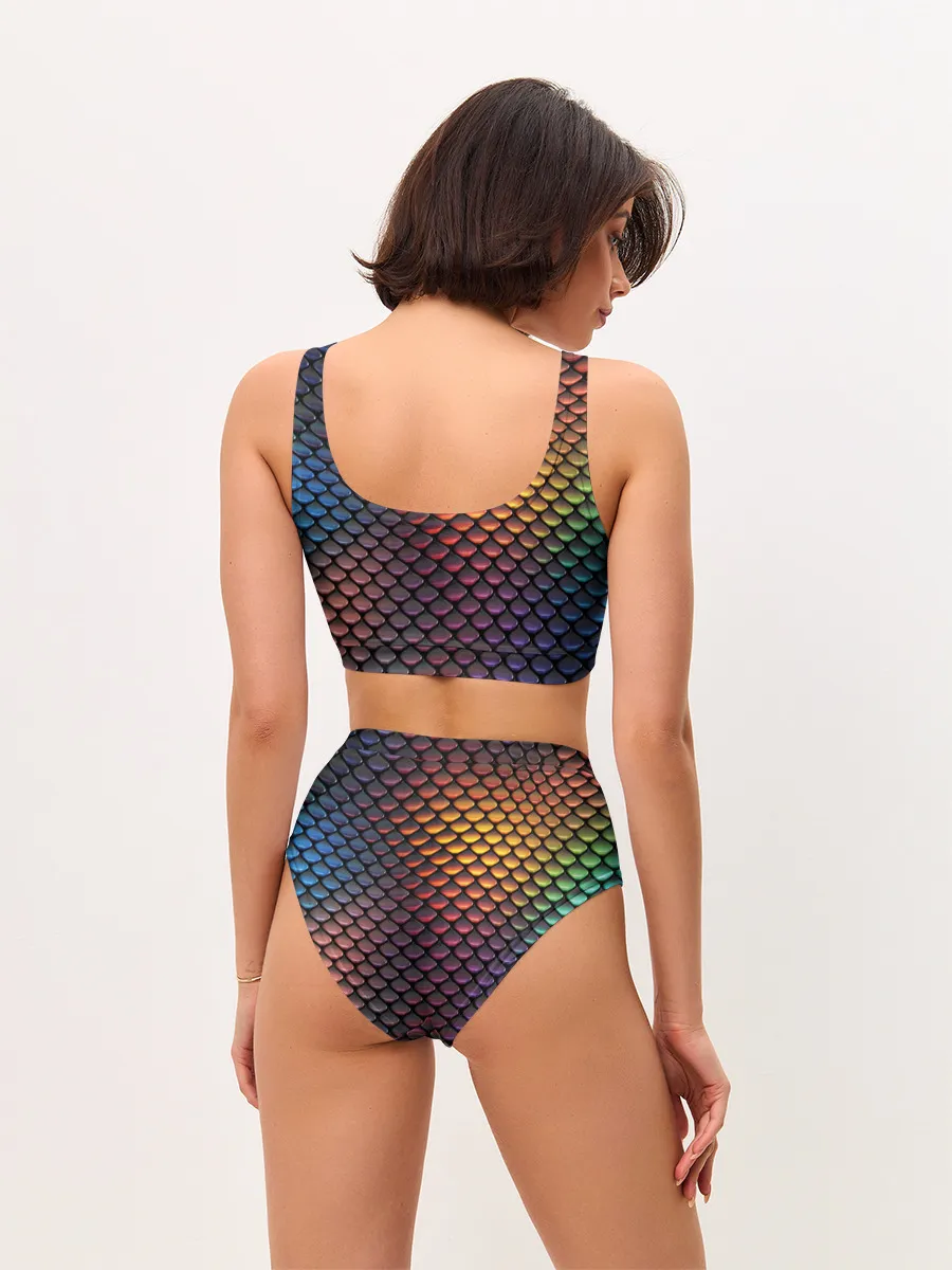 Женские топ и трусы / Радужная чешуя