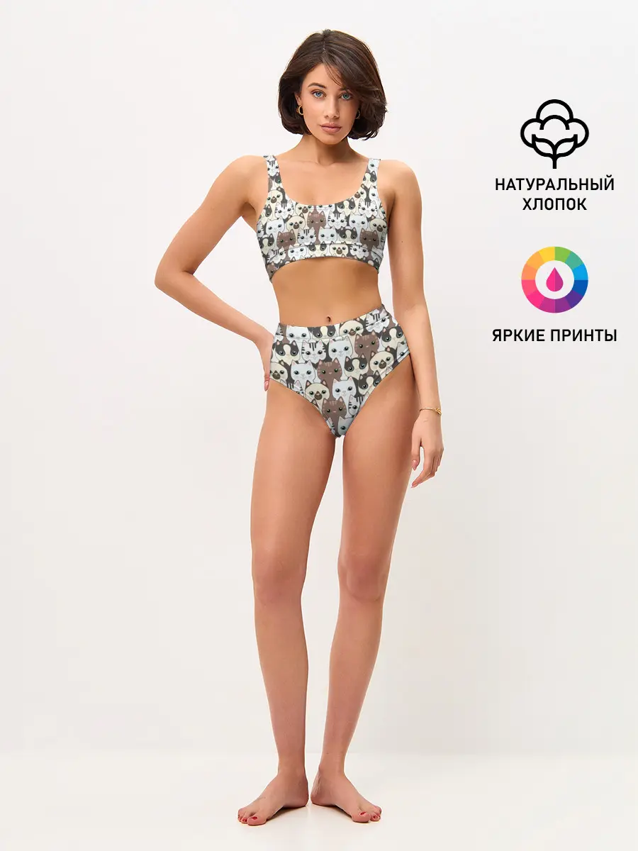 Женские топ и трусы / Котики