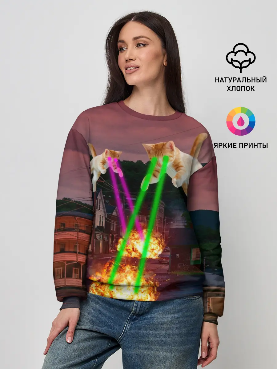 Женский свитшот / Кошачья Атака!