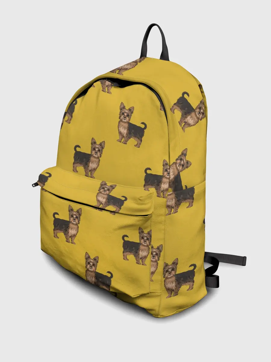 Рюкзак джинсовый / Йоркширский терьер паттерн