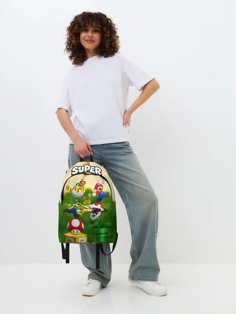 Рюкзак джинсовый / Mario Coins