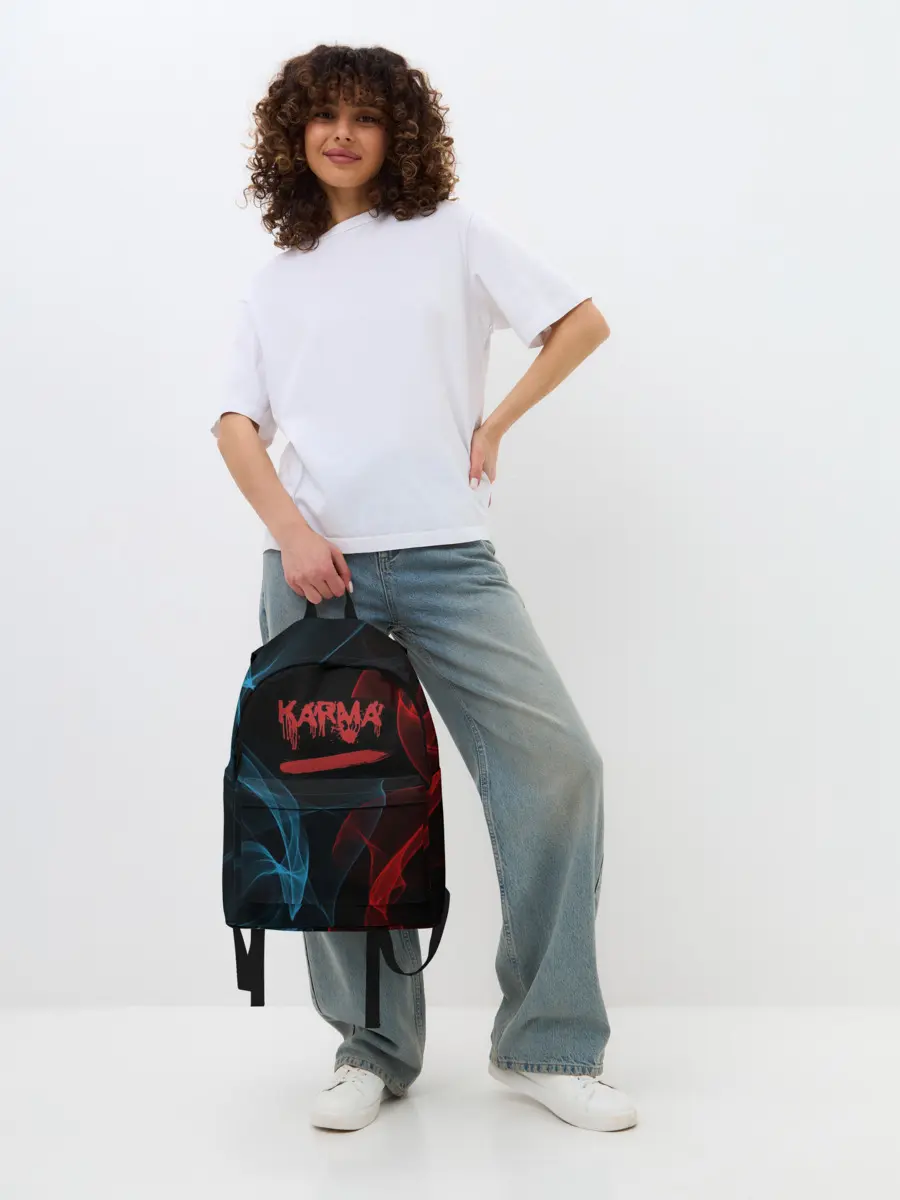 Рюкзак джинсовый / Karma, No Fun