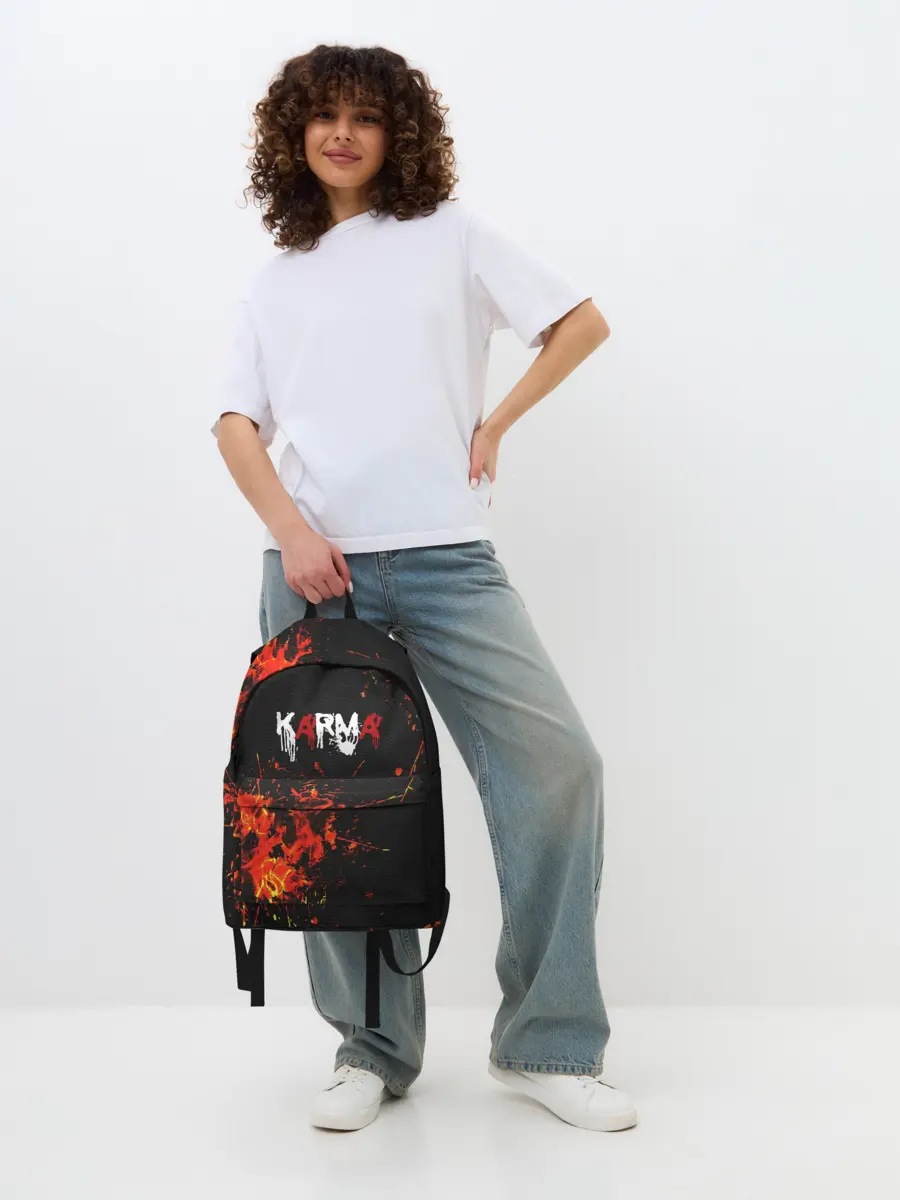 Рюкзак джинсовый / Karma No Fun | Огонь