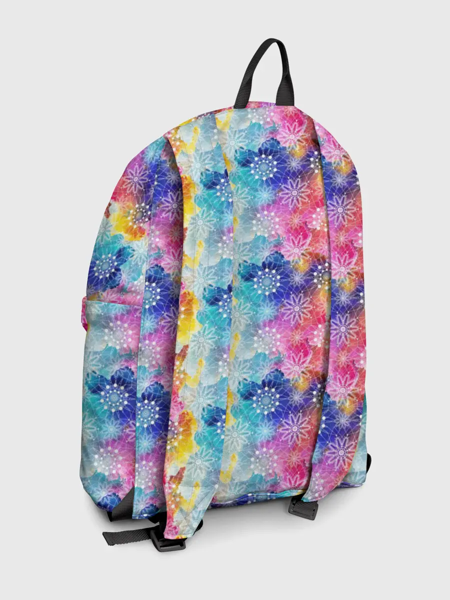 Рюкзак джинсовый / Радужные Снежные Узоры