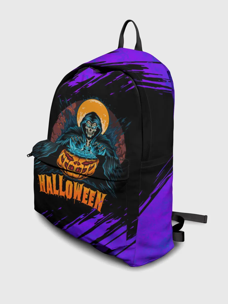 Рюкзак джинсовый / ВЕДЬМА КОЛДУЕТ НАД ТЫКВОЙ