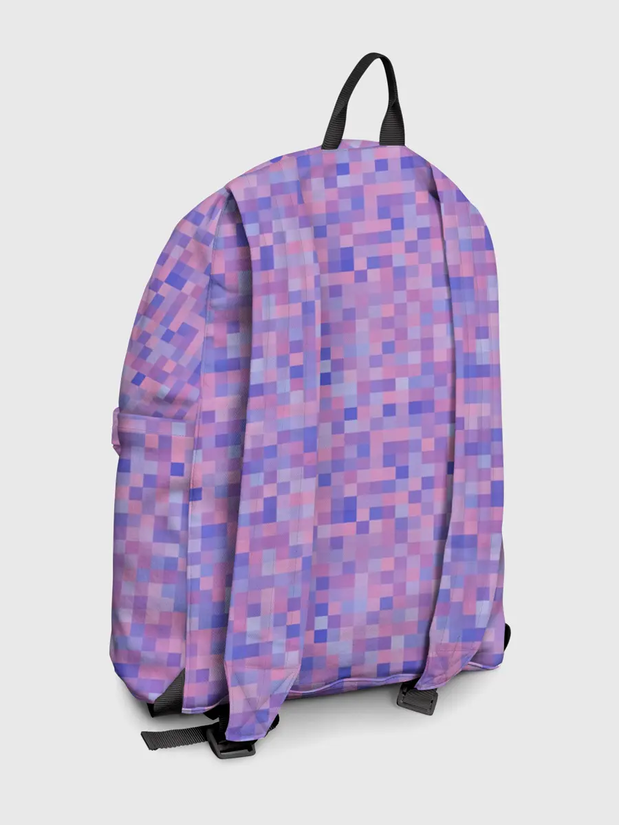 Рюкзак джинсовый / Сиреневая пиксельная абстракция