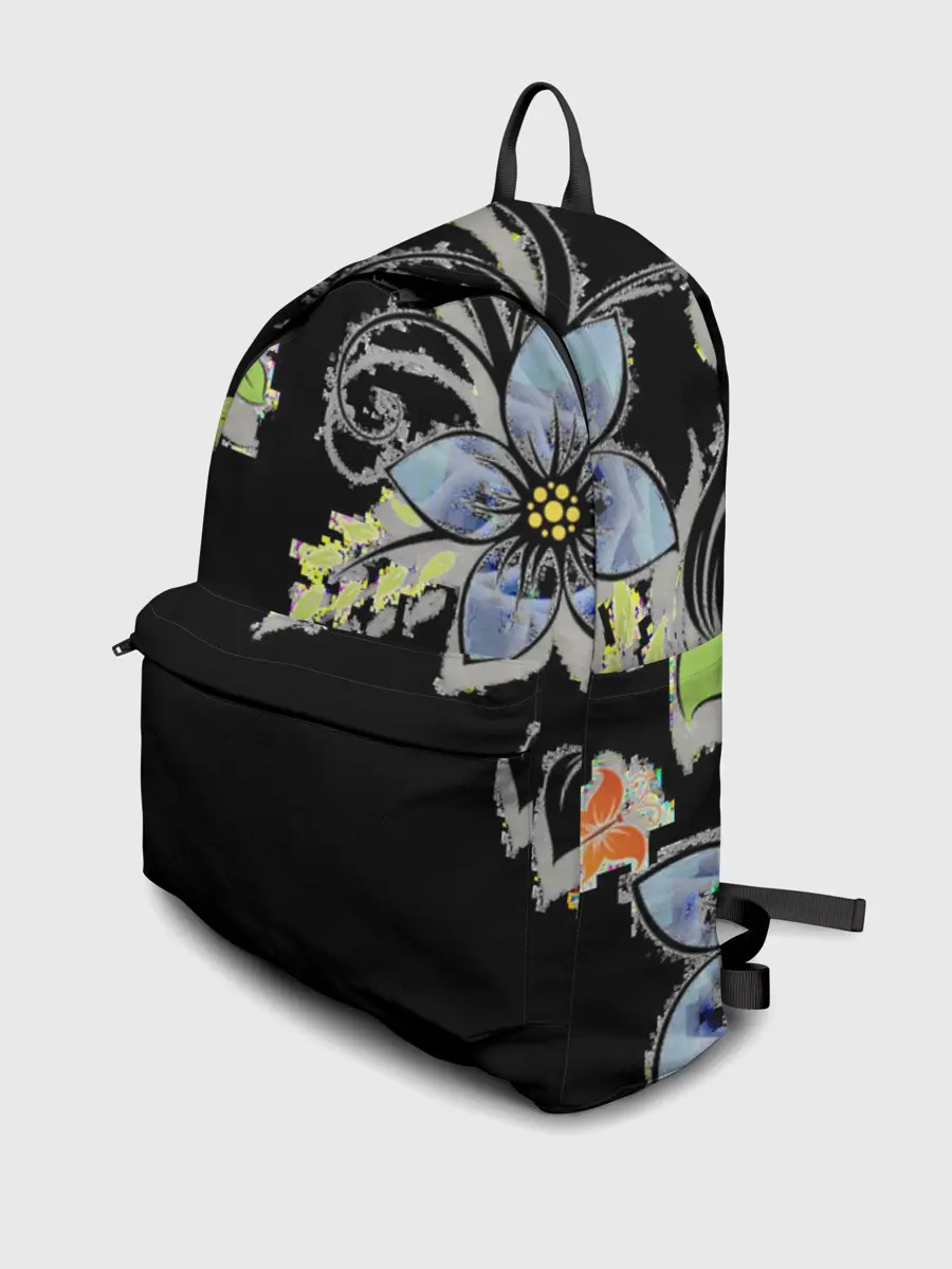 Рюкзак джинсовый / Цветочная композиция с бабочками