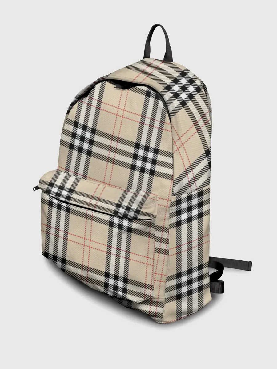 Рюкзак джинсовый / клетчатый принт в стиле Burberry