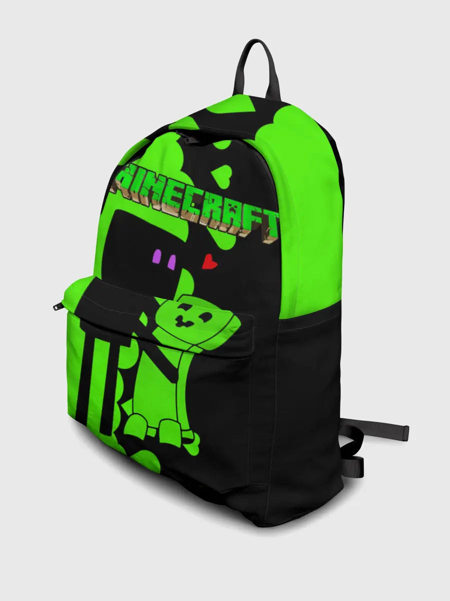 Рюкзак джинсовый / Любовь Эндермена и Крипера Майнкрафт