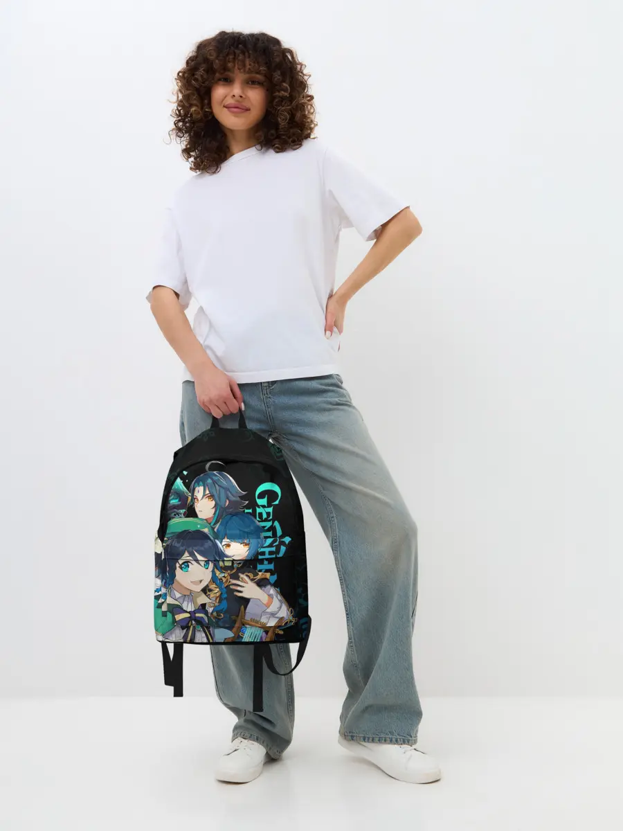 Рюкзак джинсовый / Genshin Impact: Венти, Син Цю, Сяо