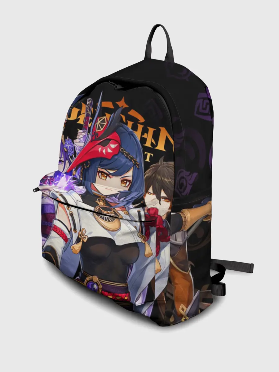 Рюкзак джинсовый / Genshin Impact: Сара, Чжун Ли, Сёгун Райдэн