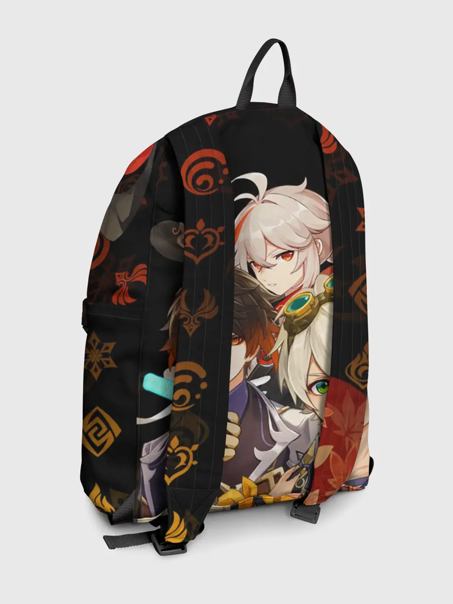 Рюкзак джинсовый / Genshin Impact: Беннет, Чжун Ли, Кадзуха