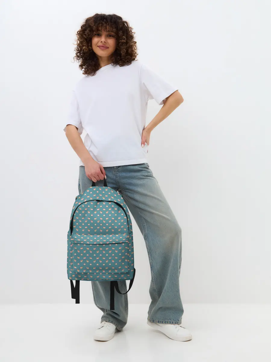 Рюкзак джинсовый / Паттерн хомячков