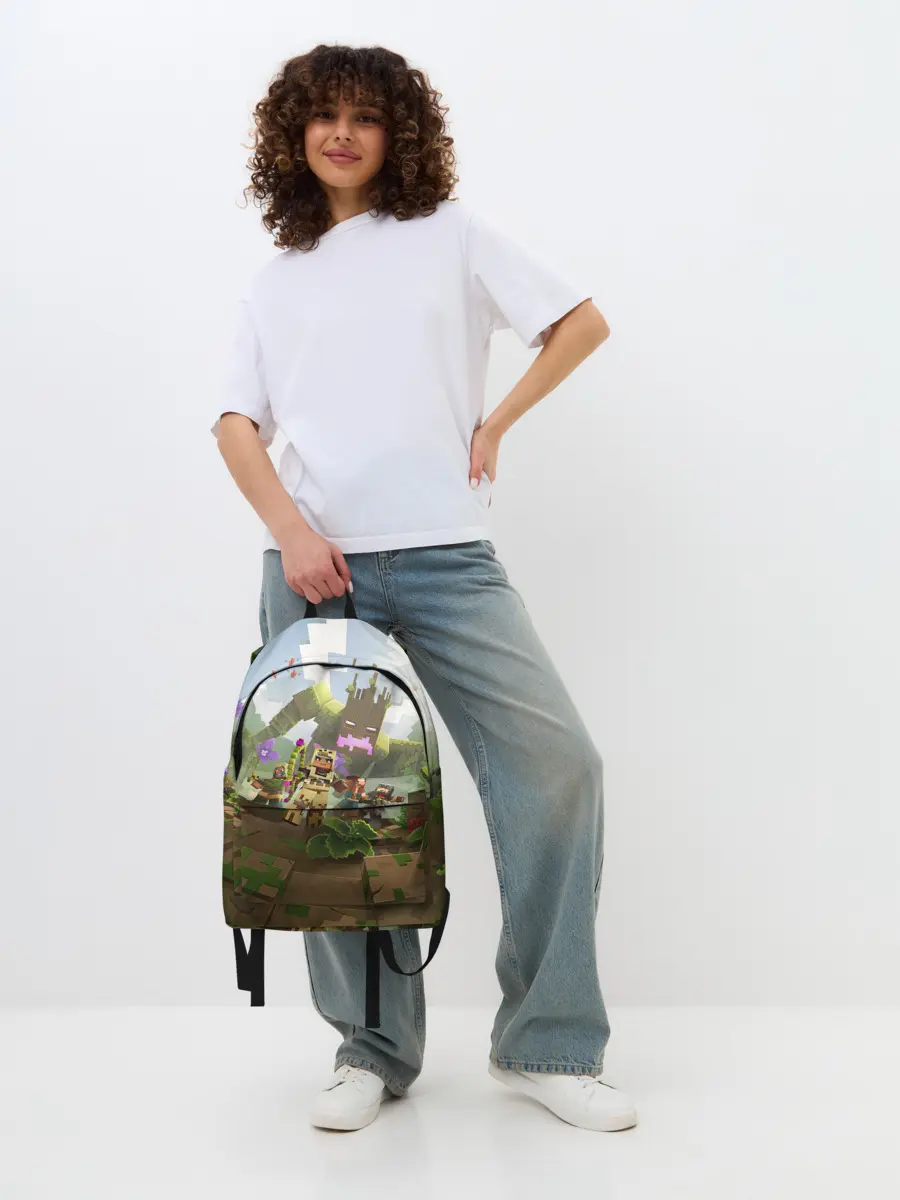 Рюкзак джинсовый / МАЙНКРАФТ ГЕРОИ ПРОТИВ ЗЛА