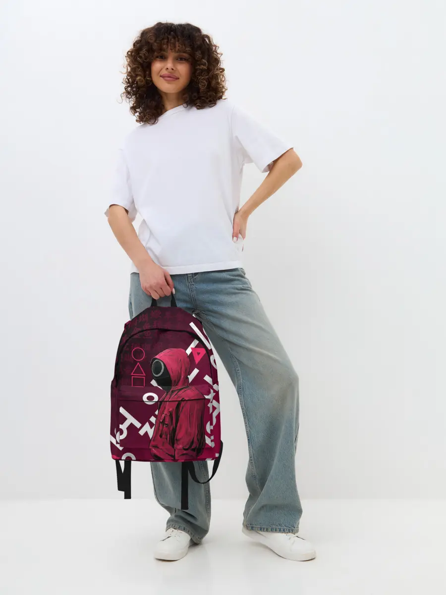 Рюкзак джинсовый / ИГРА В КАЛЬМА, УЗОР ИЕРОГЛИФЫ