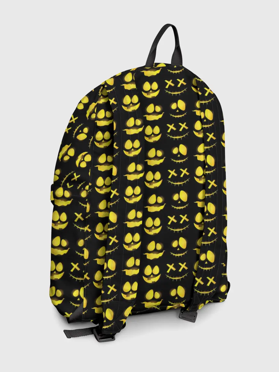 Рюкзак джинсовый / Прикольные смайлы Хэллоуин / Halloween