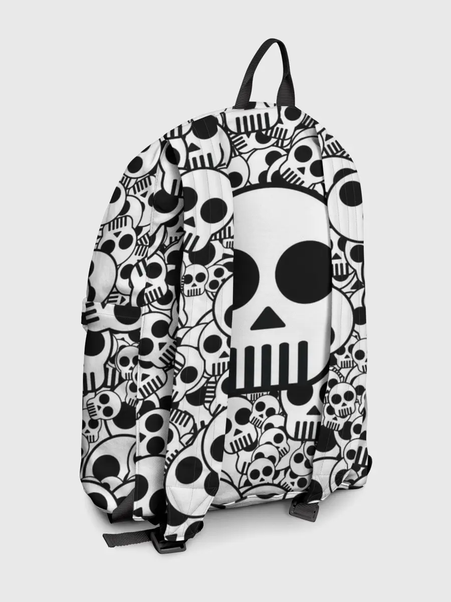 Рюкзак джинсовый / черепа чб