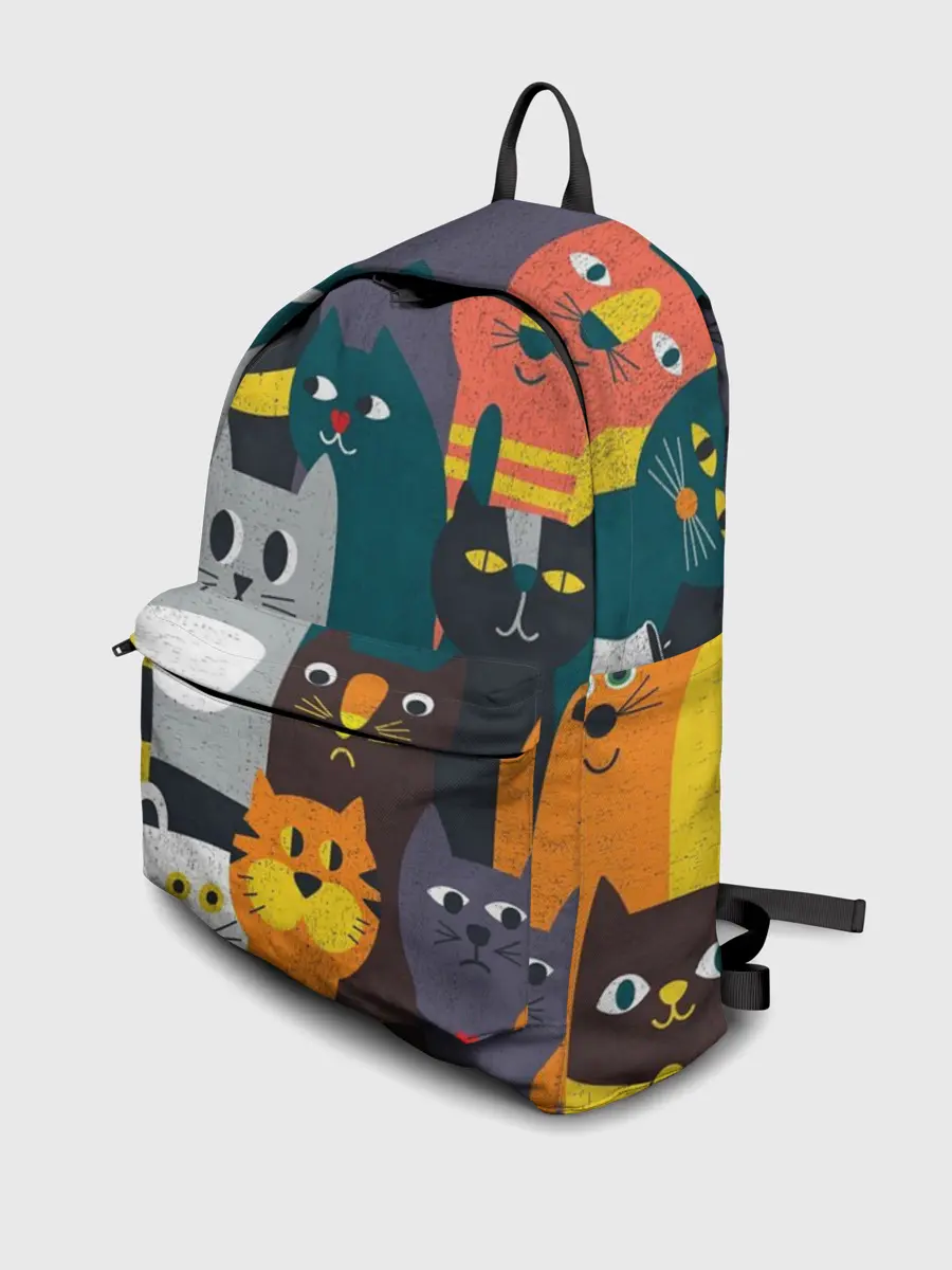 Рюкзак джинсовый / крутые коты