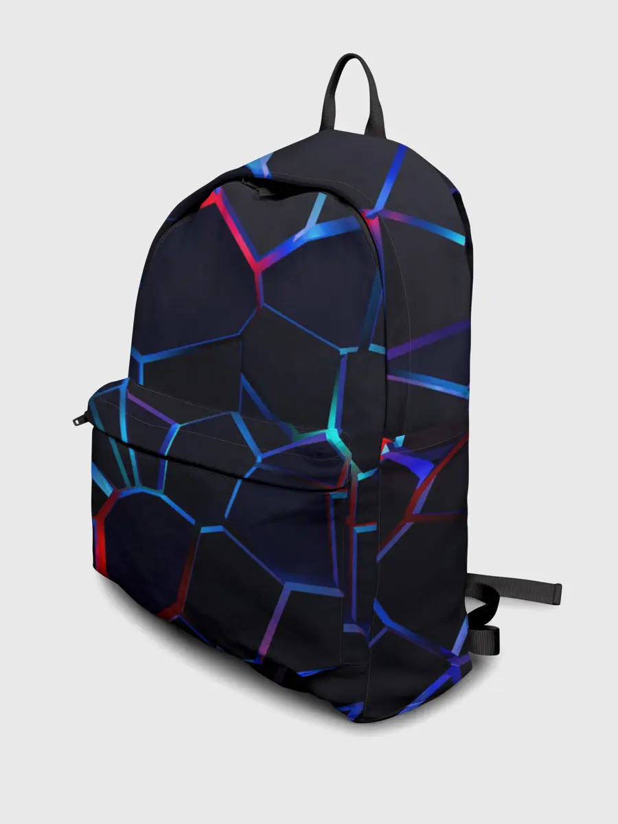 Рюкзак джинсовый / Неоновые 3D плиты | Неоновые плиты