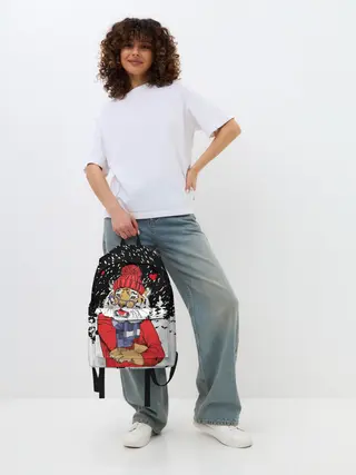 Рюкзак джинсовый / Тигр в красном