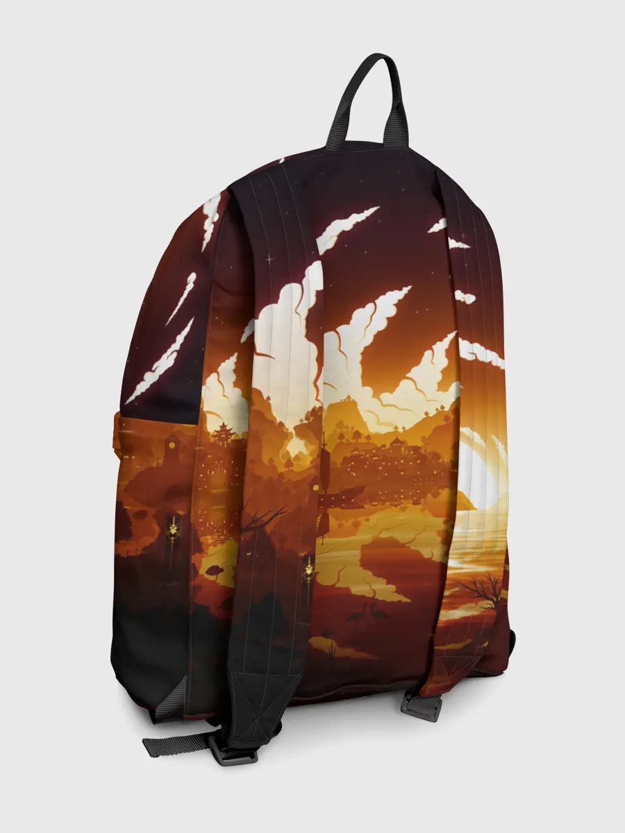 Рюкзак джинсовый / Genshin Impact - Закат над Ли Юэ