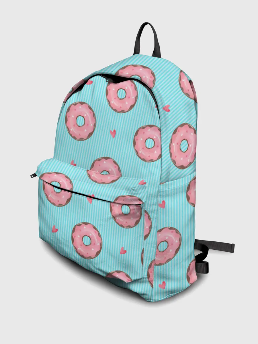 Рюкзак джинсовый / Розовые пончики