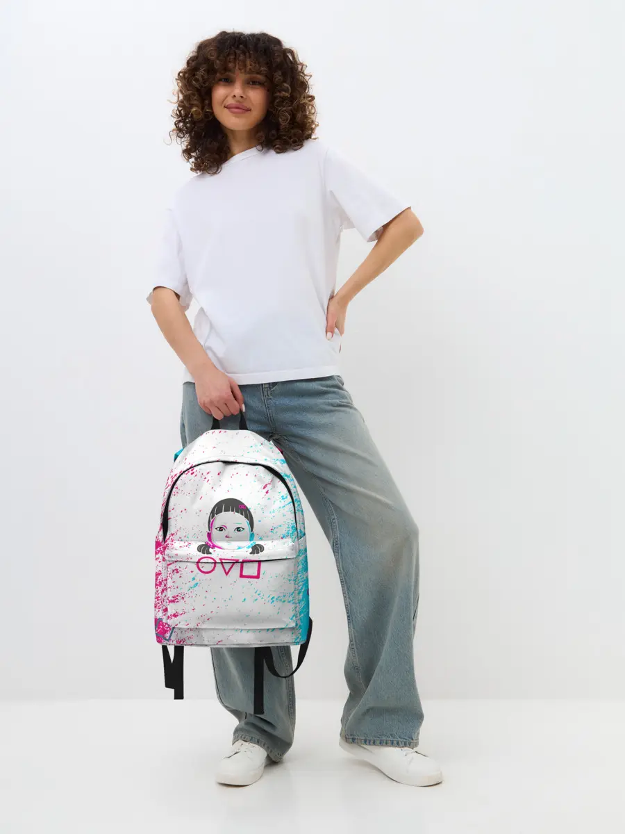 Рюкзак джинсовый / Игра в кальмара | Squid Game | КУКЛА