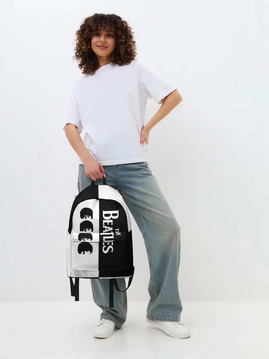 Рюкзак джинсовый / The Beatles черно - белый партер