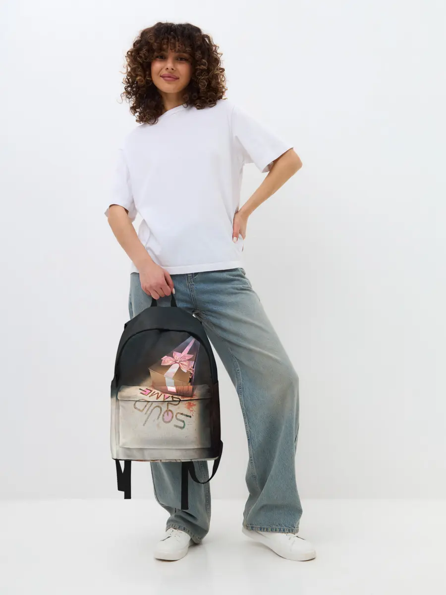 Рюкзак джинсовый / ИГРА В КАЛЬМАРА ГРОБ | SQUID GAME