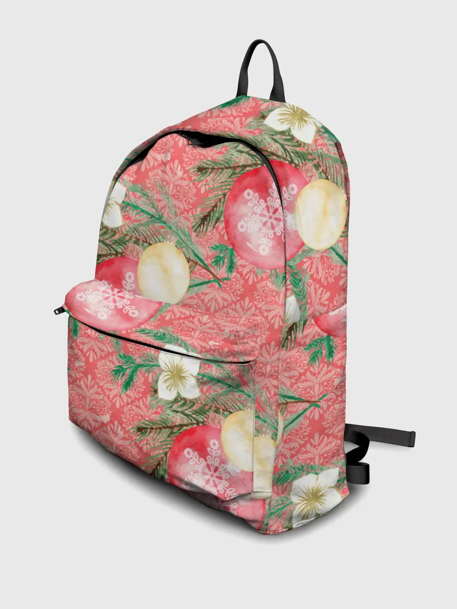 Рюкзак джинсовый / Новогодние красные шары