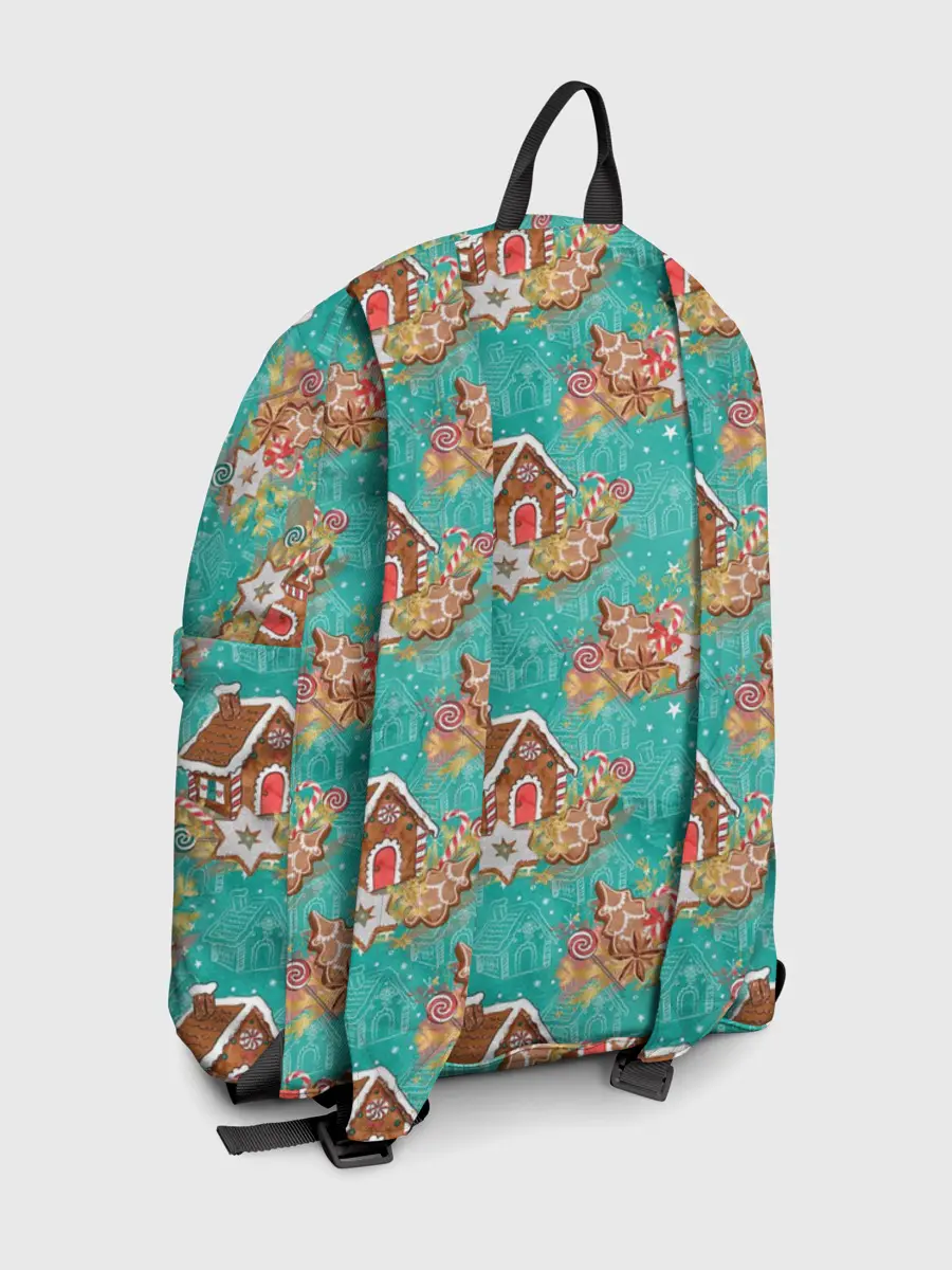 Рюкзак джинсовый / Рождественские пряники паттерн