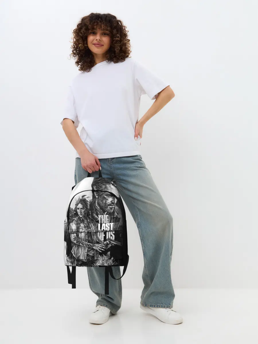 Рюкзак джинсовый / THE LAST OF US ЧЁРНО БЕЛЫЙ
