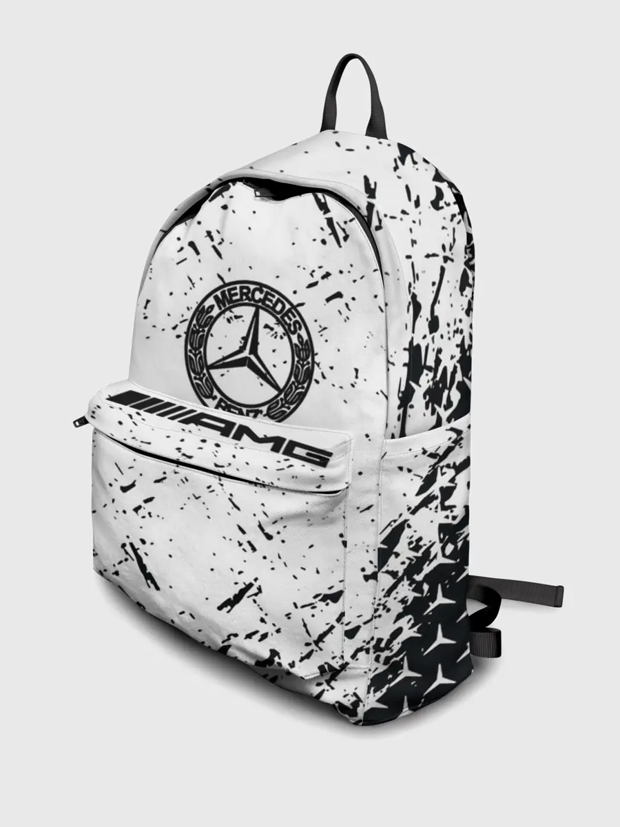 Рюкзак джинсовый / Mercedes | брызги красок,