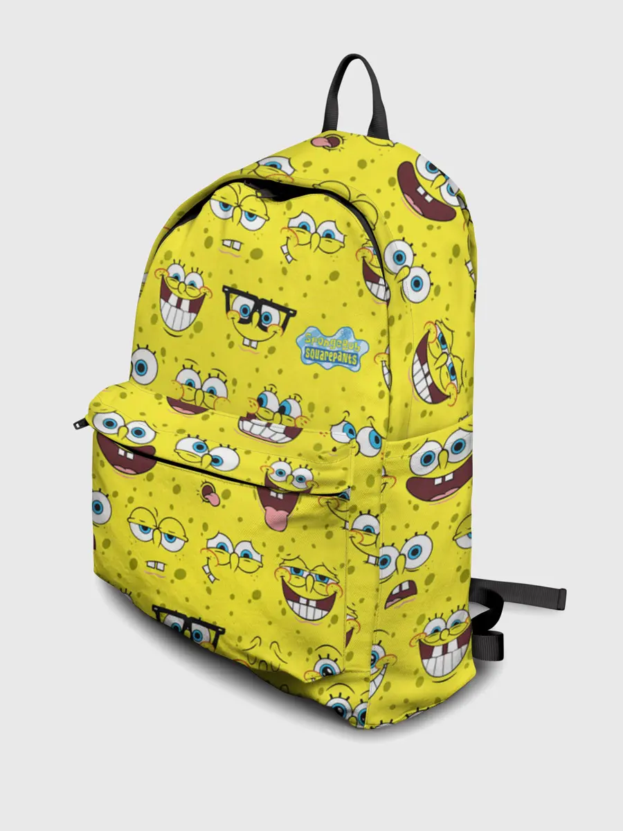 Рюкзак джинсовый / Губка Боб паттерн