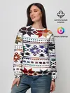 Женский свитшот / Снежинки акварель