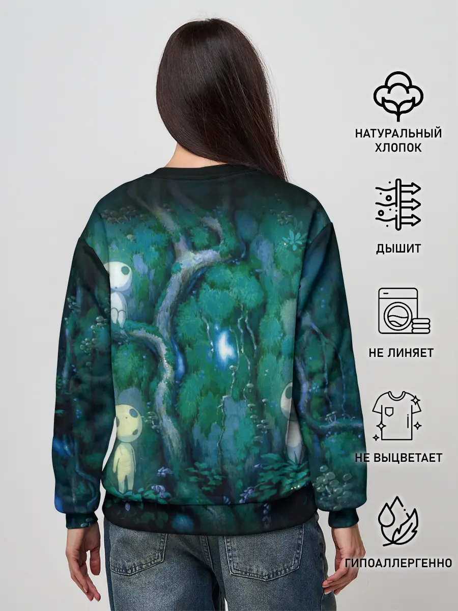 Женский свитшот / принцесса Мононоке_5