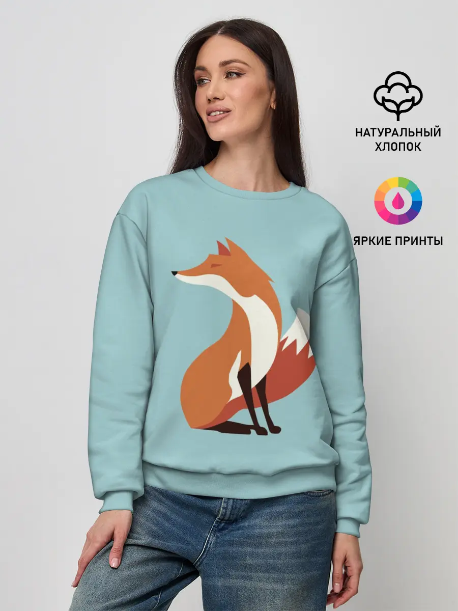 Женский свитшот / Лисичка минималистичная
