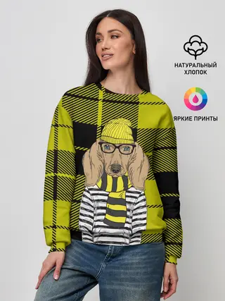 Женский свитшот / Такса Хипстер