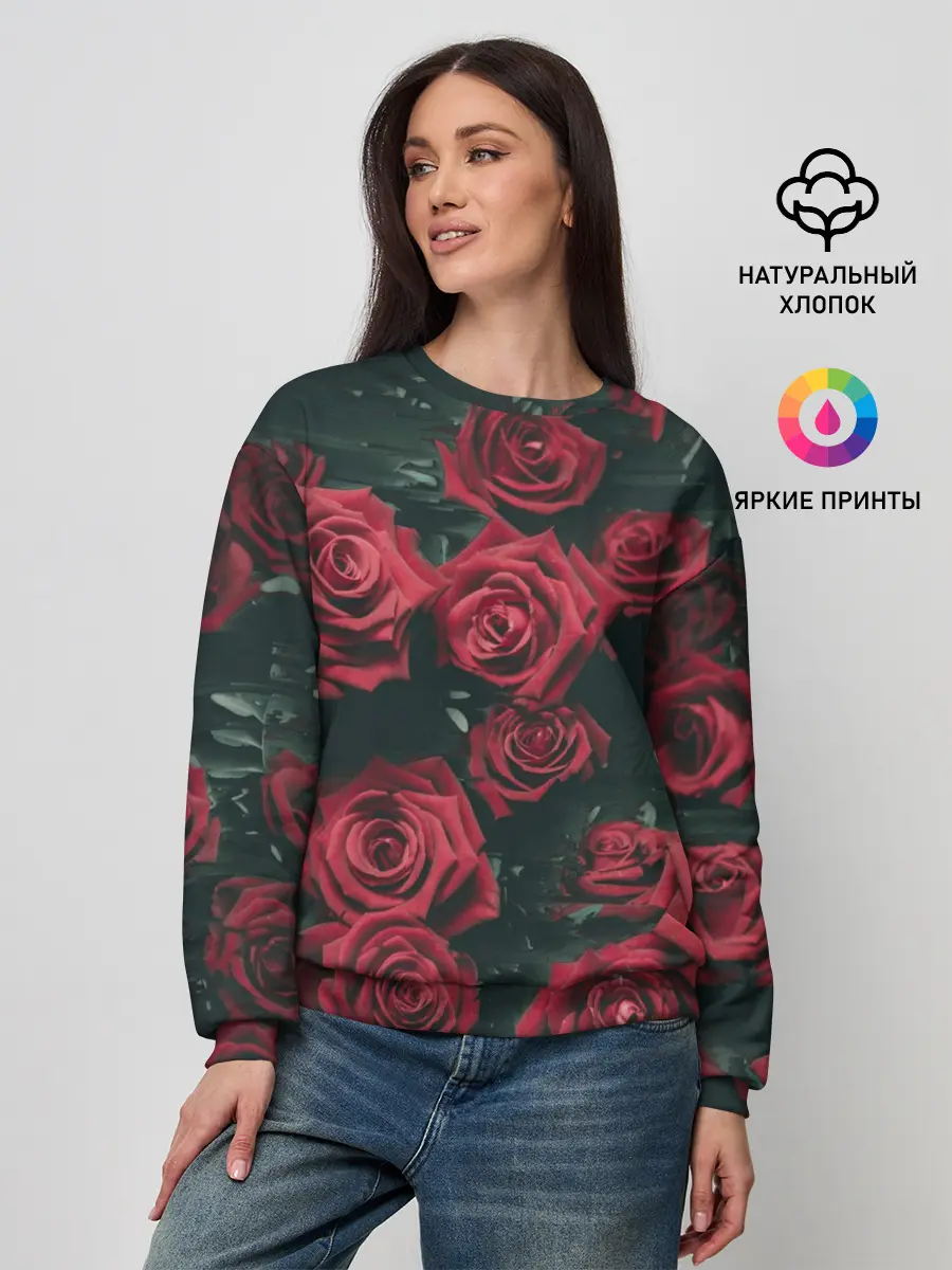 Женский свитшот / Цветы Розы