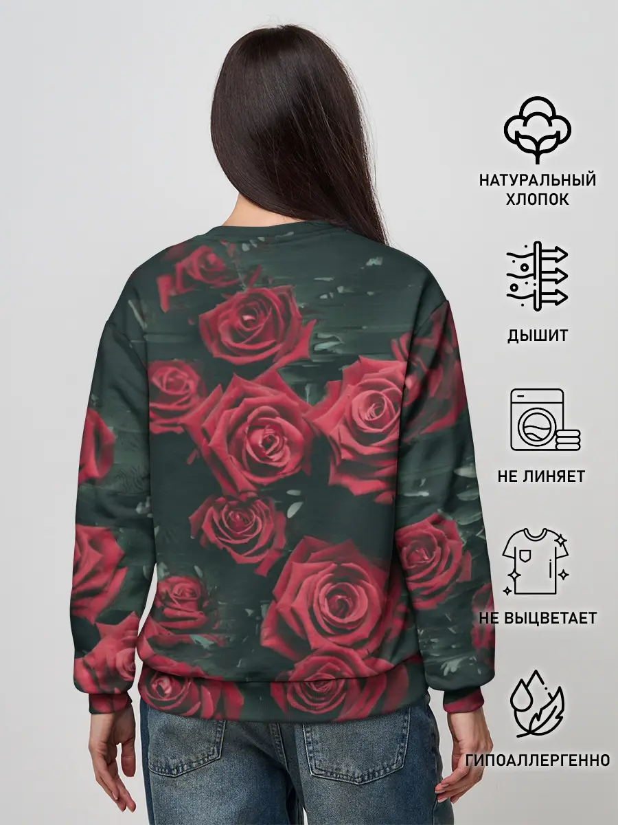 Женский свитшот / Цветы Розы