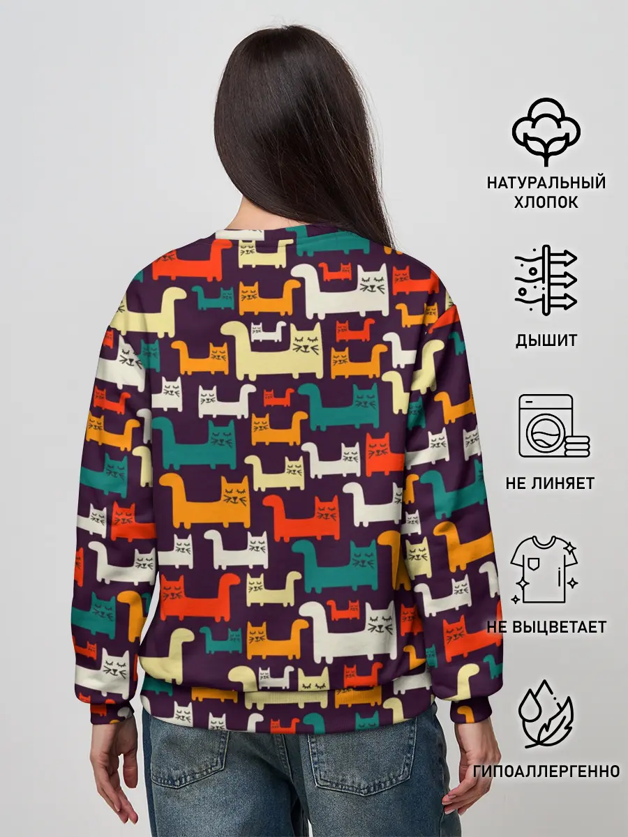 Женский свитшот / Найди чёрного кота