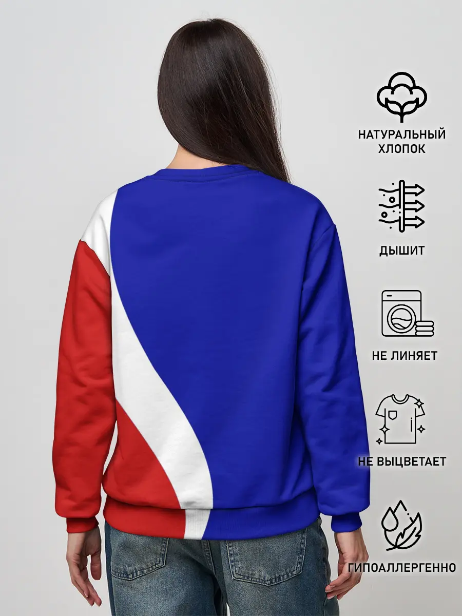 Женский свитшот / Герб РФ Триколор