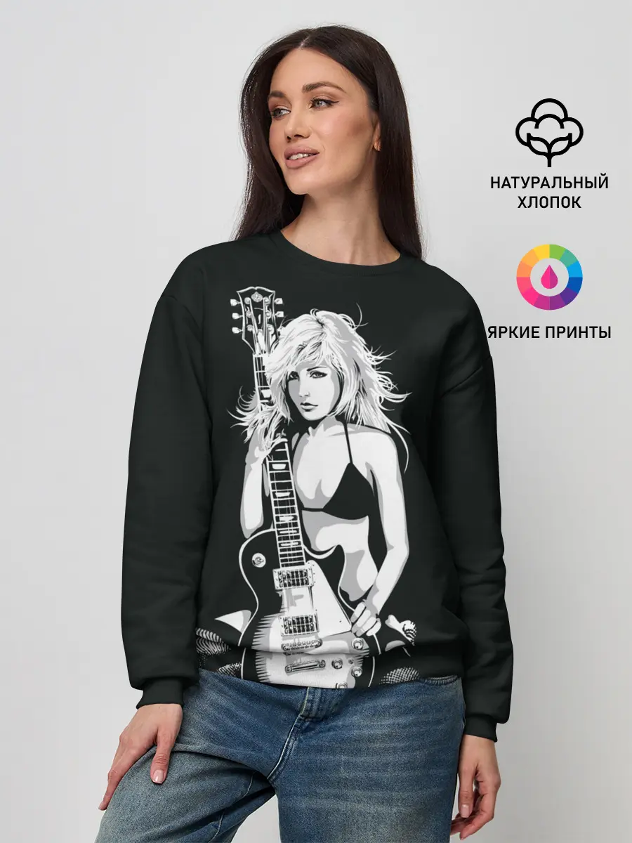 Женский свитшот / Девушка с гитарой